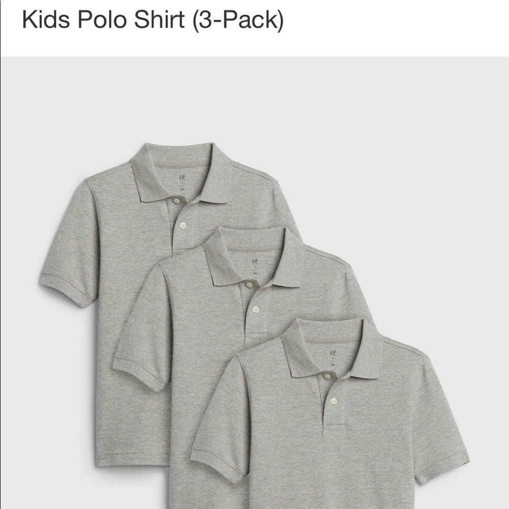 BNWT Heather Grey Boy Uniform Polos 👕